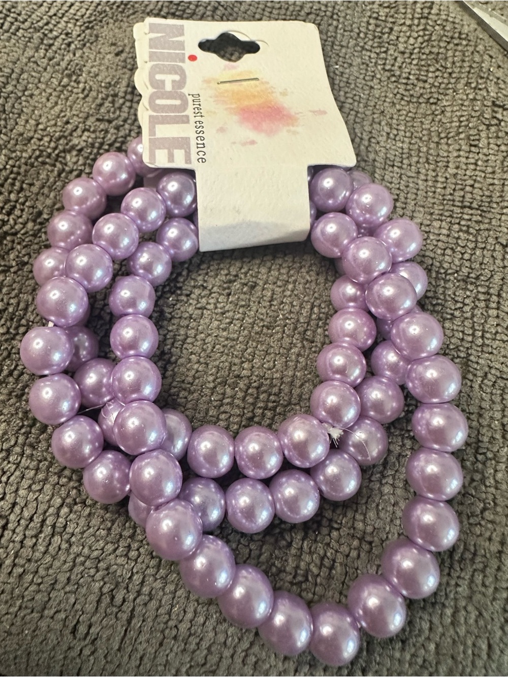 Nicole Lavender Pearl Stretch Necklace